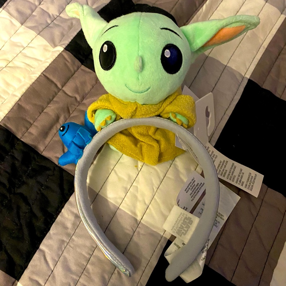 Disney Grogu Baby Yoda And Sorgan Frog Snack Star Wars Headband Ears NWT ✨✨✨